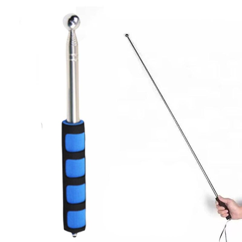 38.58in Self Defence Stick Retractable,Hollowing Drum Hammer Sound Detection Folding Stick,Thickened Telescopic Rod Hollowing Detection Hamme,for House Decoration Inspection - Image 1